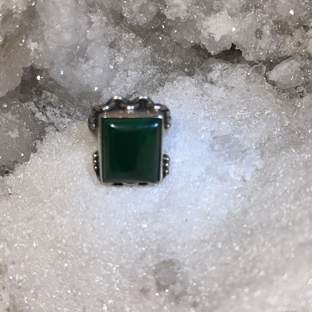 Silver malachite ring - Picture 3 of 8
